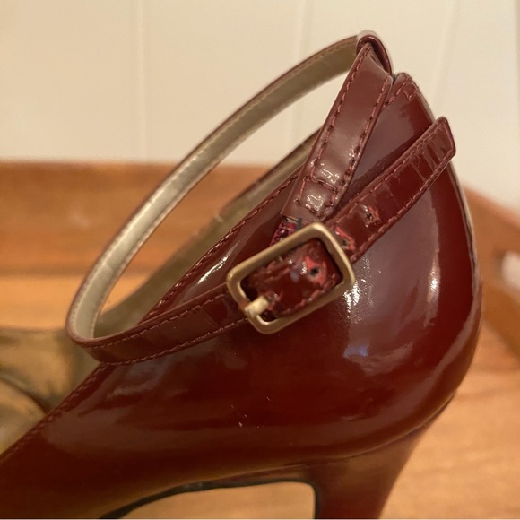 NINE West Deep Red Patent Leather high heel shoes - Picture 3 of 11